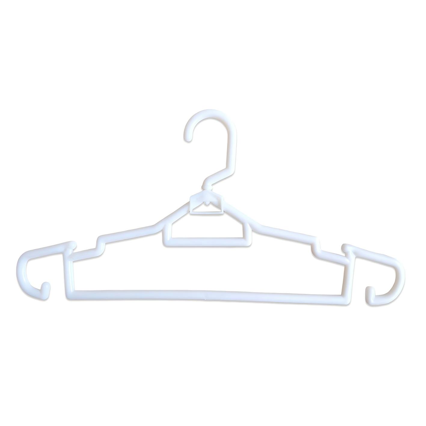 High Quality White Plastic Coat Shirt Hangers for Home Clothes Stores