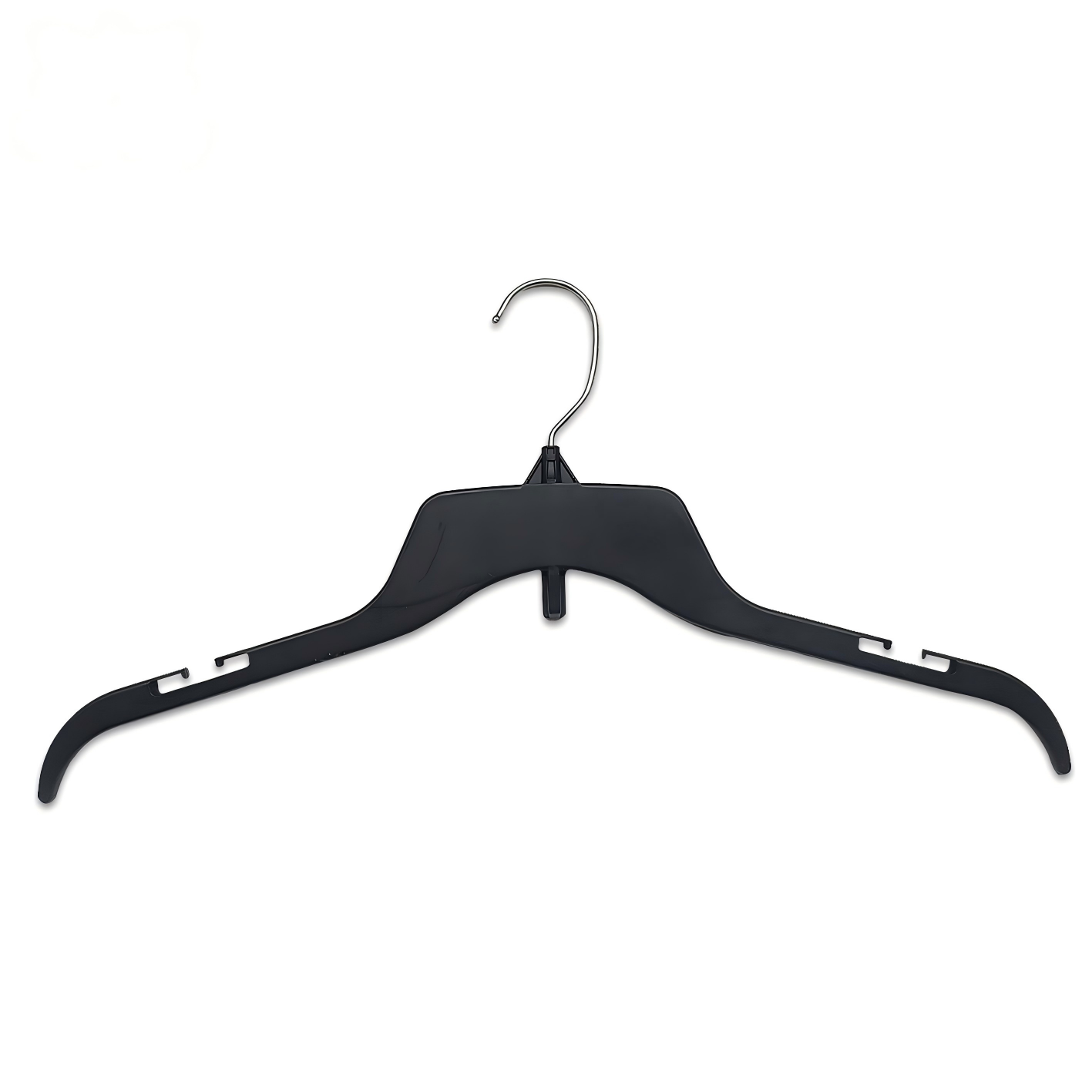 Vics 484 Black Plastic Hangers with Rotating Metal Hook and Notches