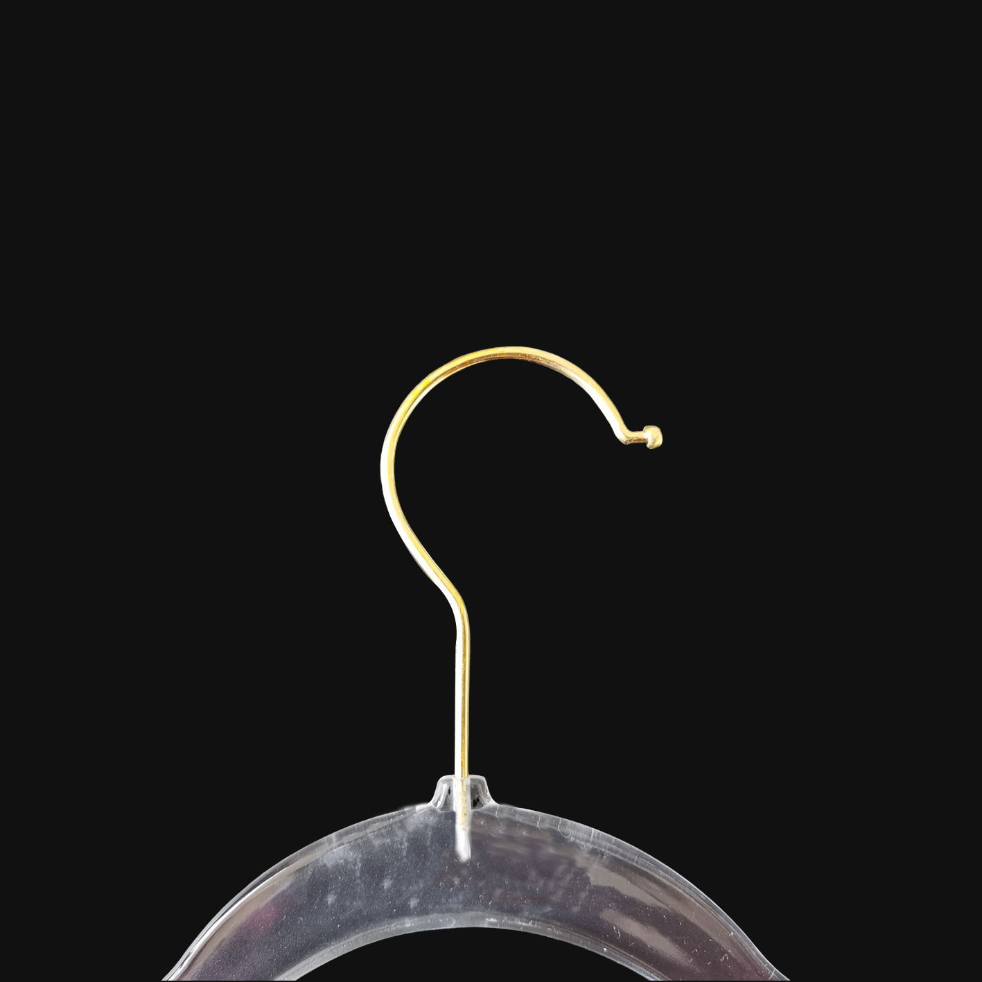 Ultra-Thin Plastic Non-Slip Clear Pants Shirts Coat Hanger with Gold Hook