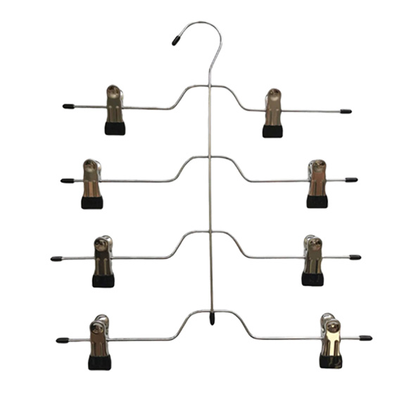 Wholesale Metal Wire Multi Layers Space Saving Hanger with Clips