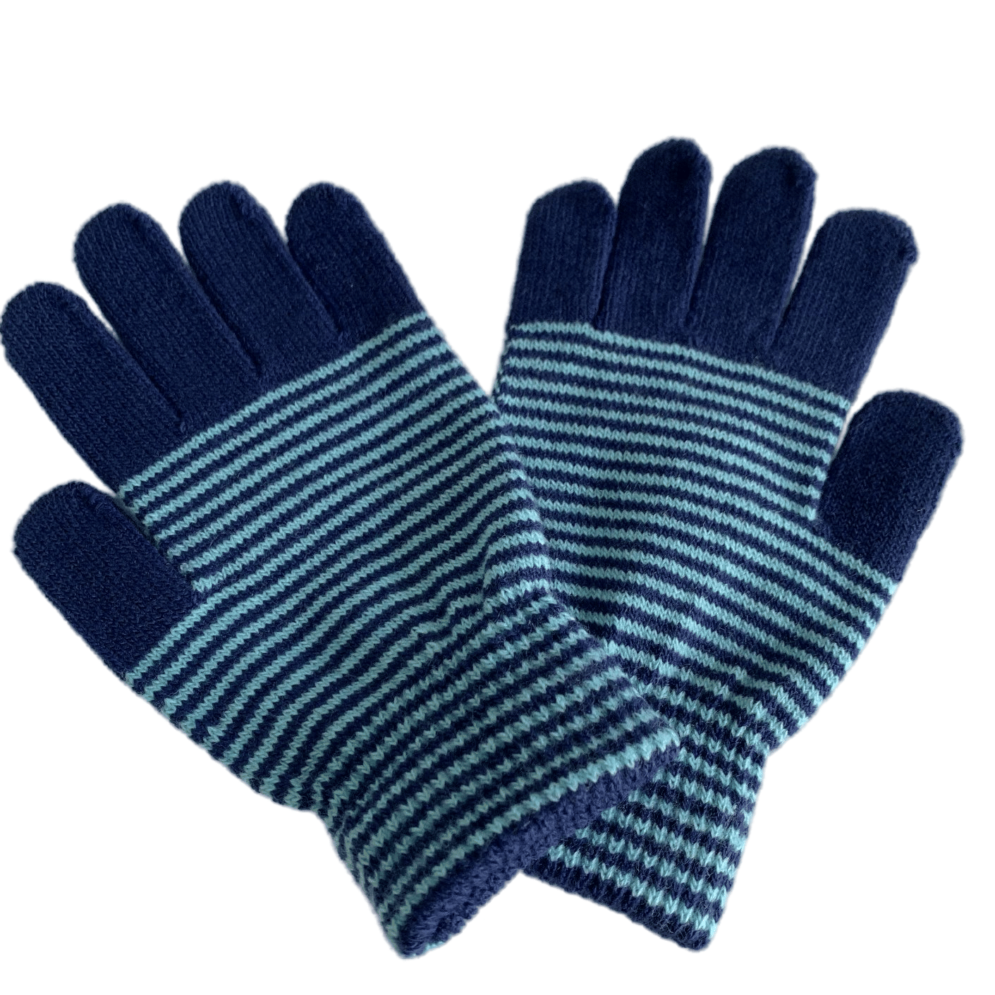 Adult Acrylic Unisex Knitted Stripe Contrast Color Winter Gloves Winter