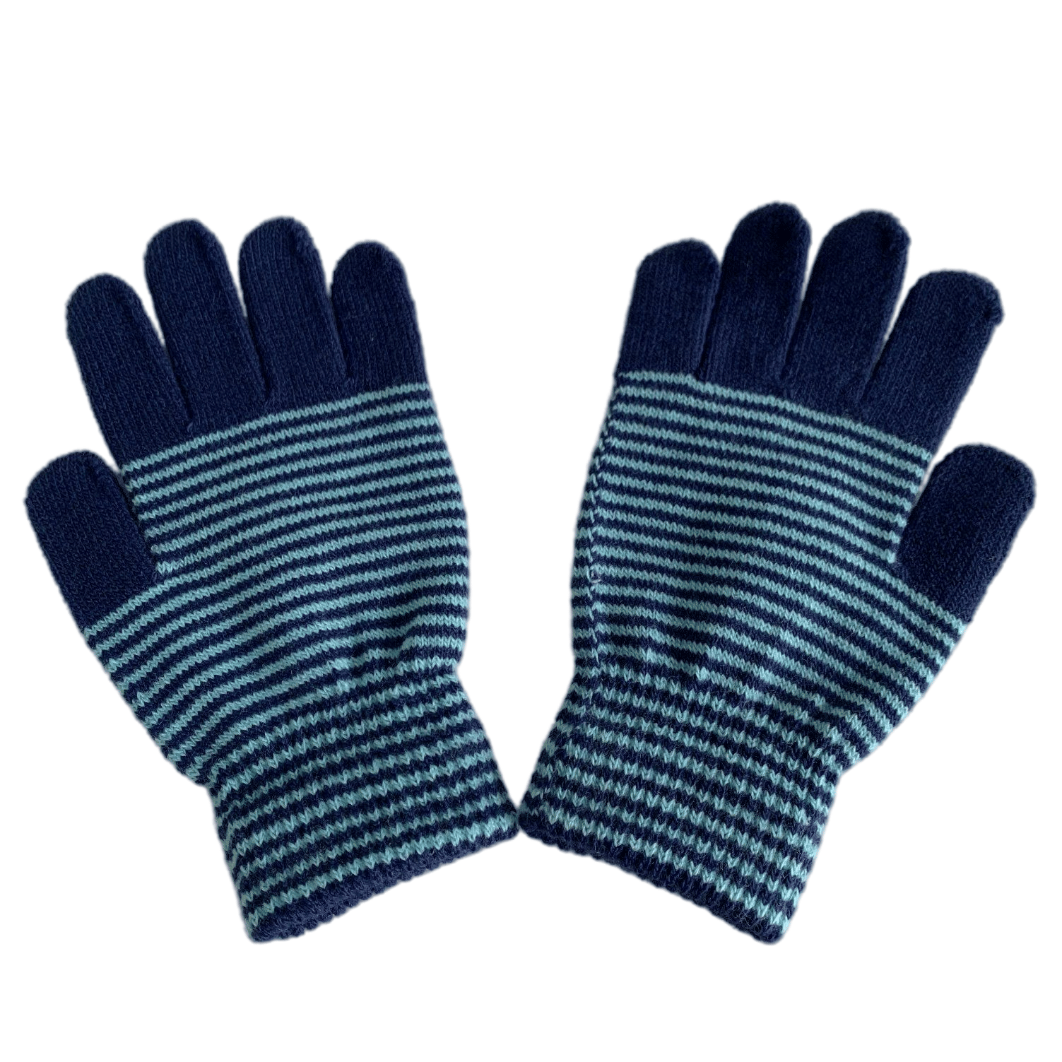 Adult Acrylic Unisex Knitted Stripe Contrast Color Winter Gloves Winter