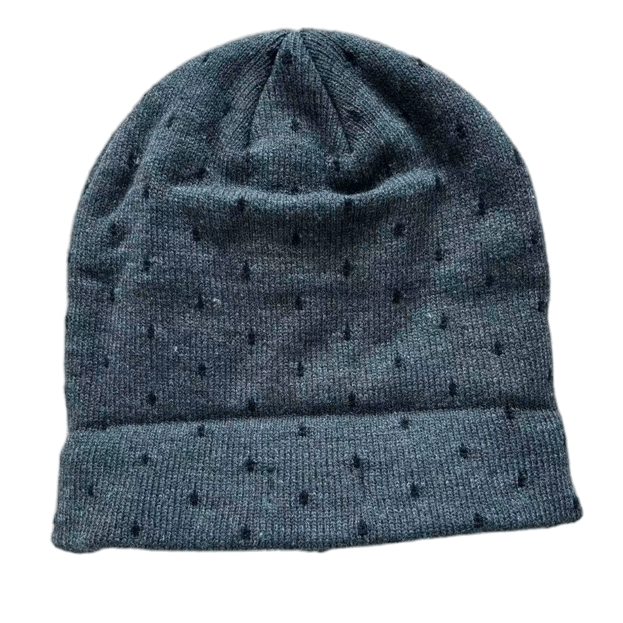 Cozy Thick Knit DOT Wave Point Beanie Hat for Cold Winter Days