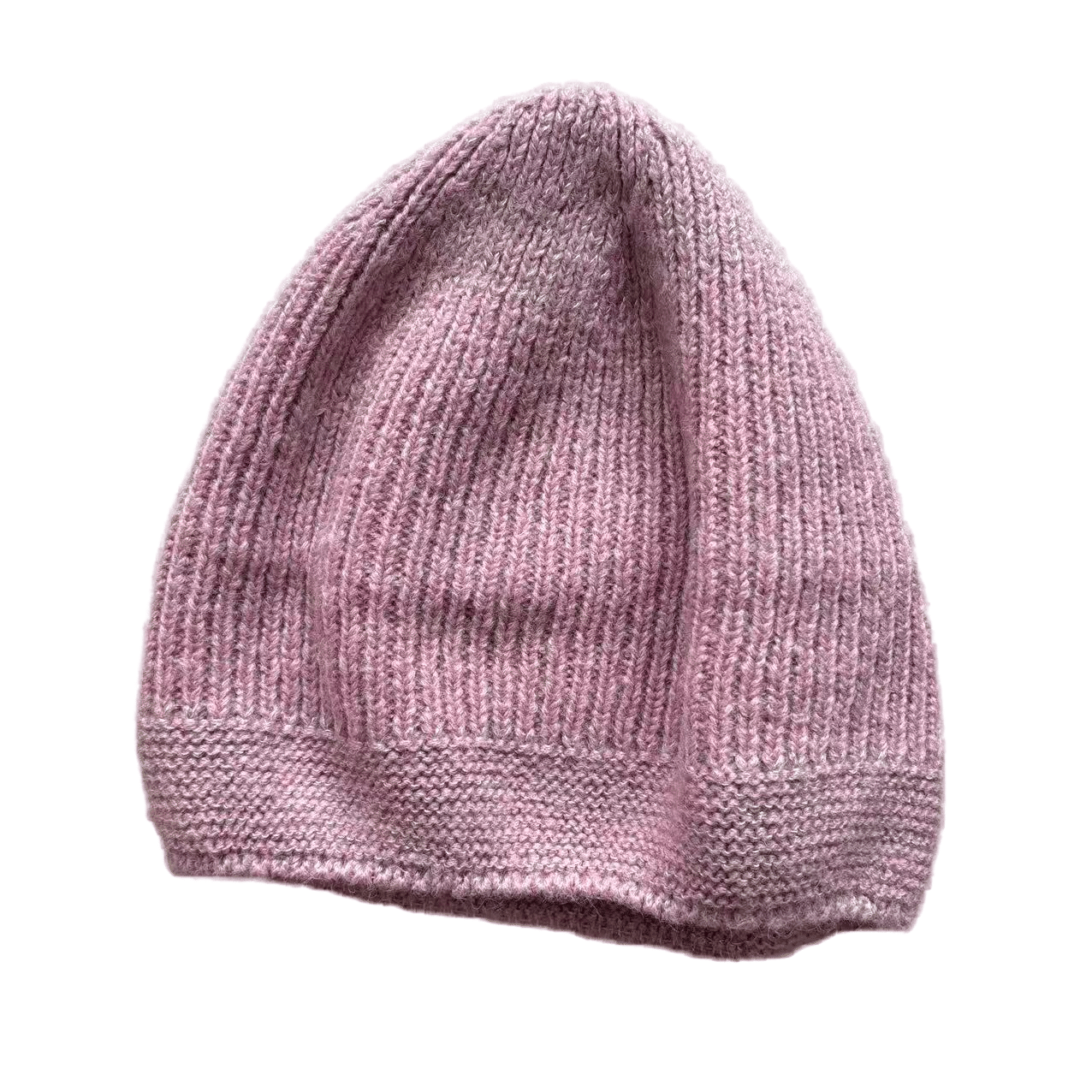 Light Pink Acrylic Blend Knit Beanie for Cold Weather