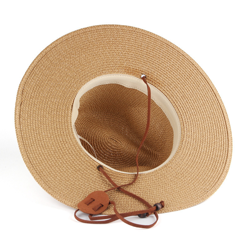 Breathable Summer Panama Hat Wide Brim Straw Fedora Sun Hat