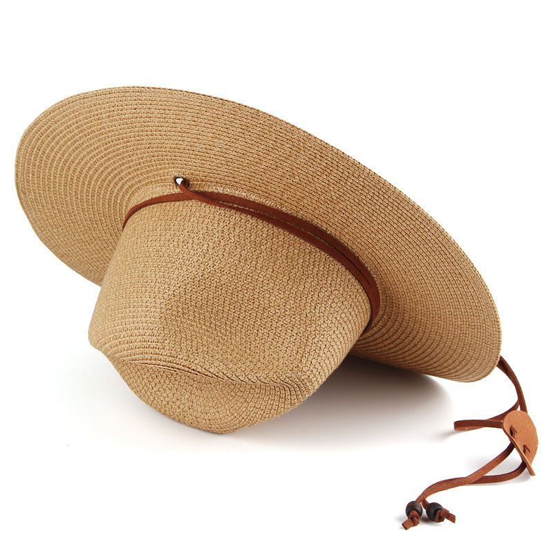 Breathable Summer Panama Hat Wide Brim Straw Fedora Sun Hat