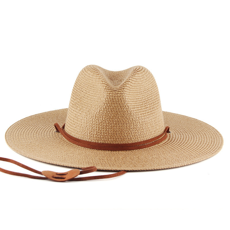 Breathable Summer Panama Hat Wide Brim Straw Fedora Sun Hat