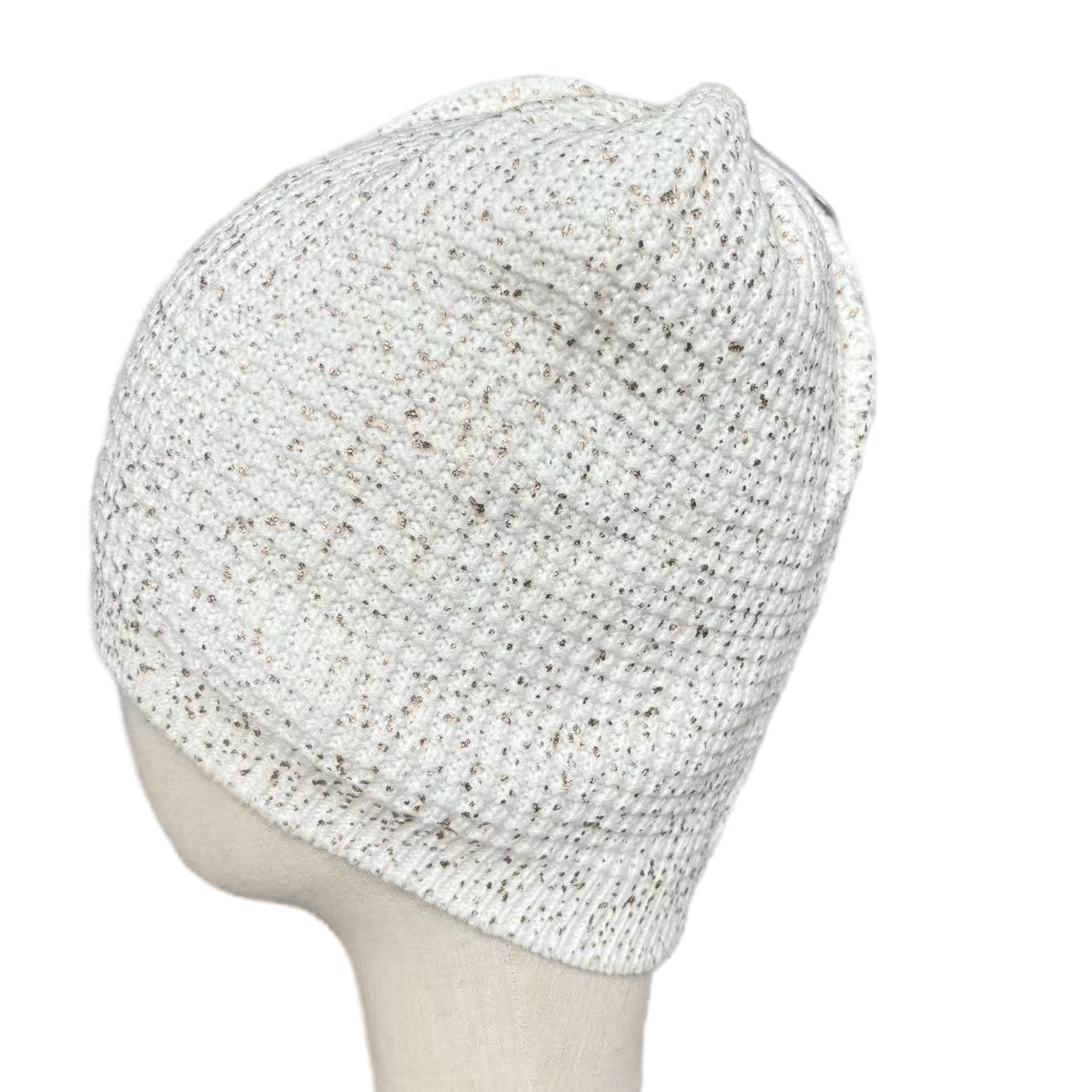 Winter Hats for Women Gold Foil Beanie Warm White Outdoor Skull Cap
