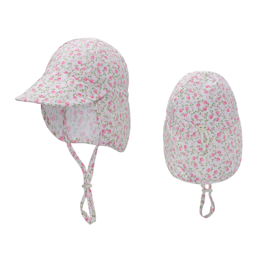 Floral Sun Hat with Neck Flap Sun Hat