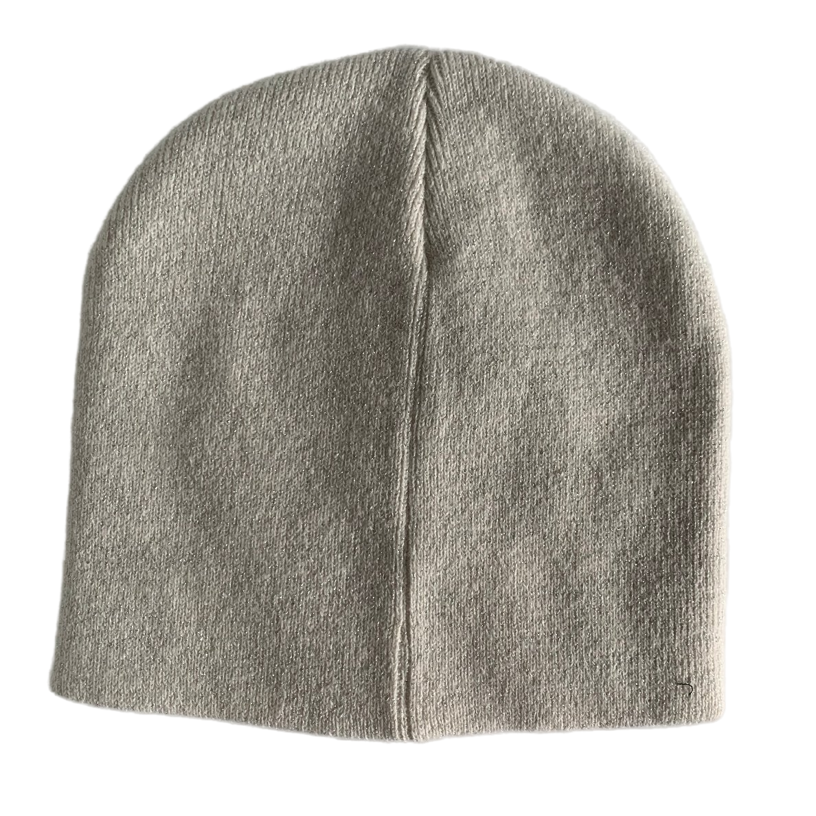 Light Gray Sequin Heart Knit Beanie