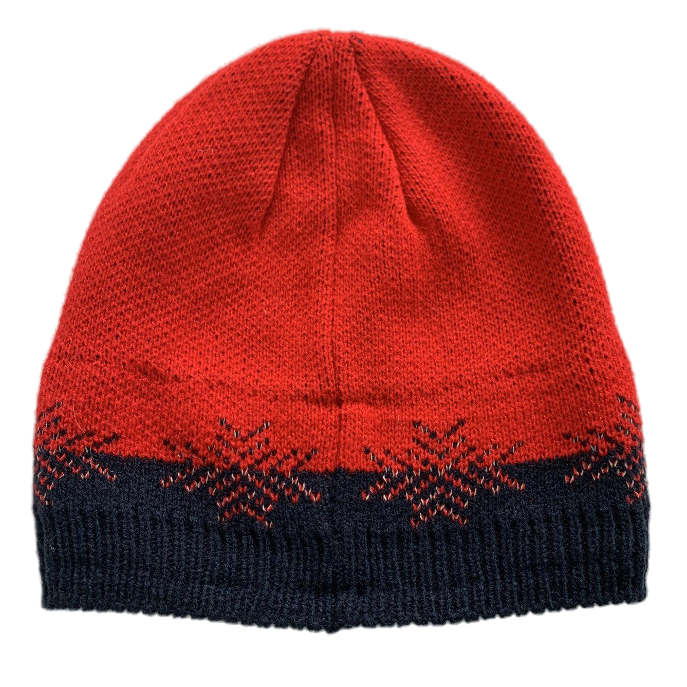 Red & Navy Star Pattern Knit Beanie Hat Christmas Daily Wear
