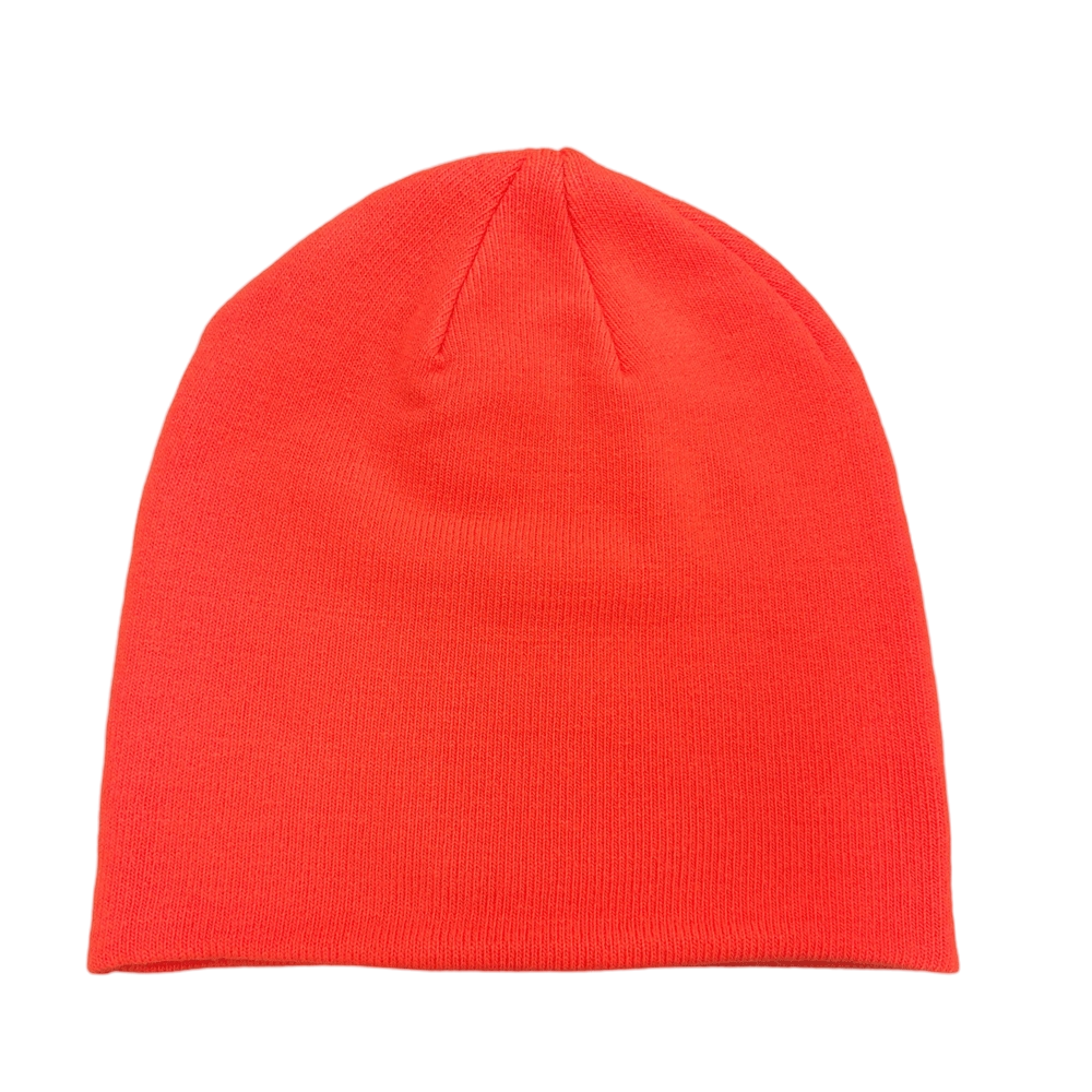 Unisex Bright Orange Slim Fit Knit Beanie