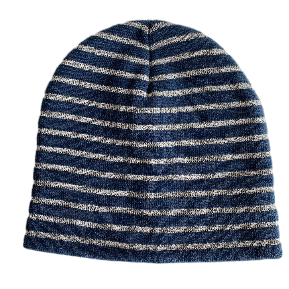Stripe Knitted Hat Soft Stretchy Reflective Yarn Beanie Winter Hat