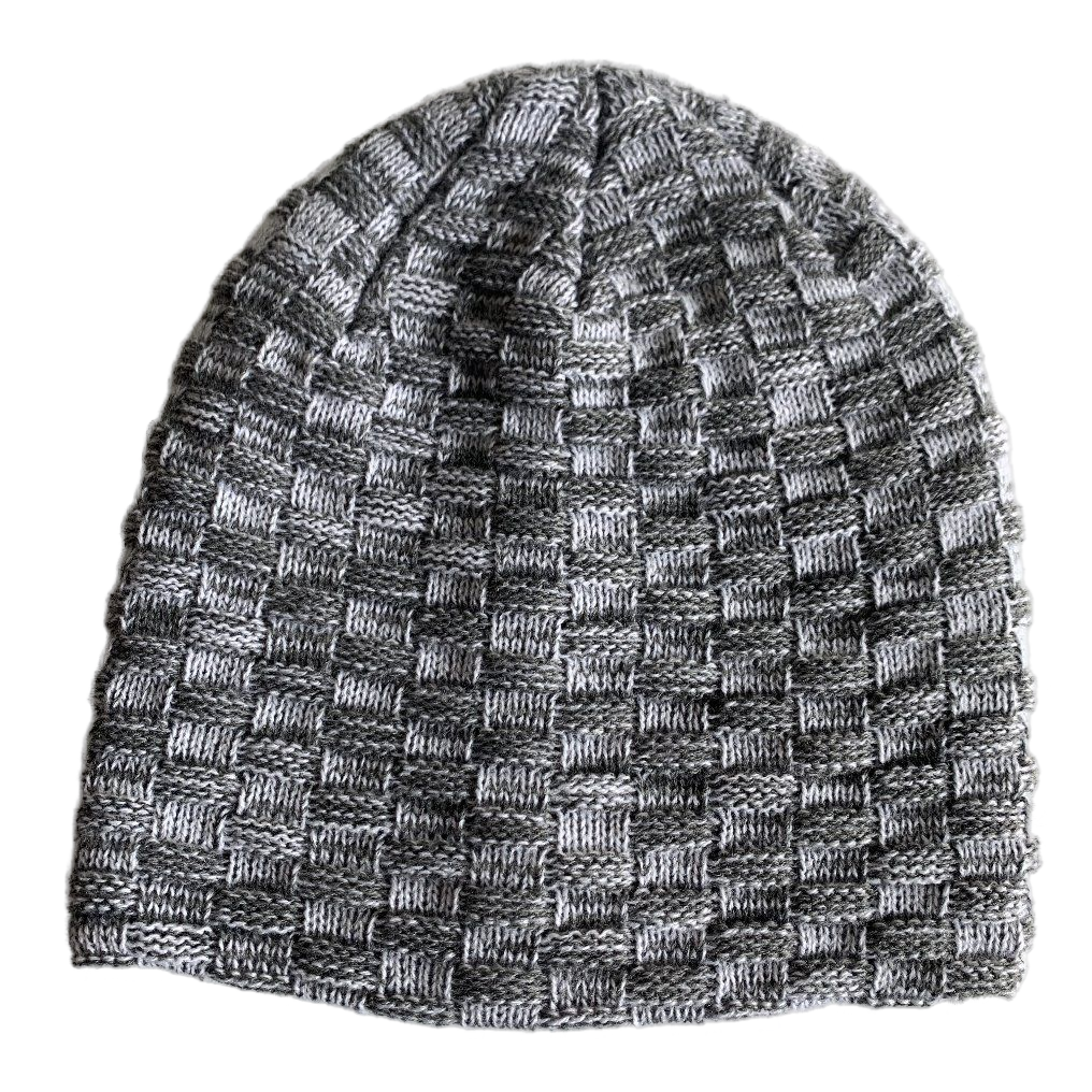 No Fold Cuff Checkerboard Pattern Warm Beanie for Men & Women