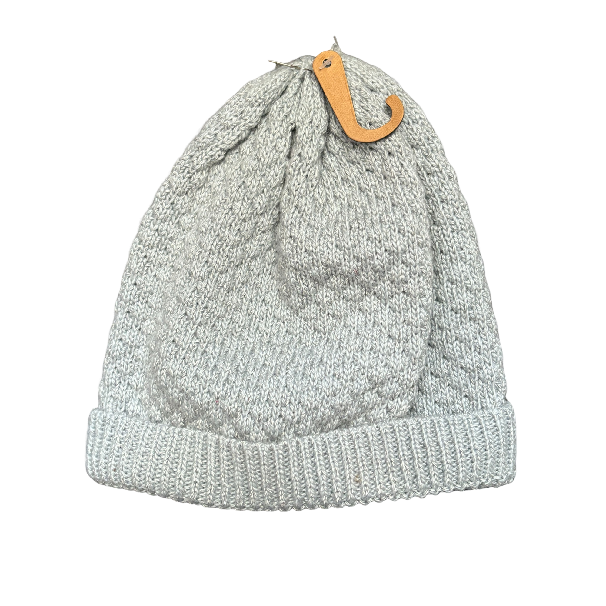 Light Grey Diamond Pattern Cuffed Cap