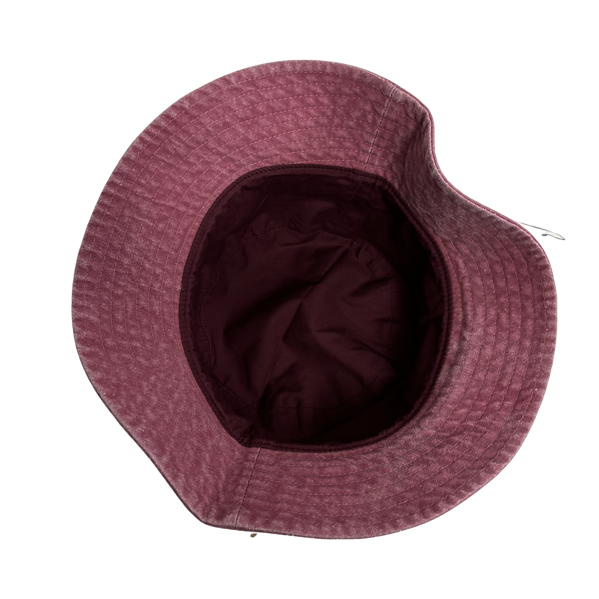 Burgundy Washed Denim Bucket Hat