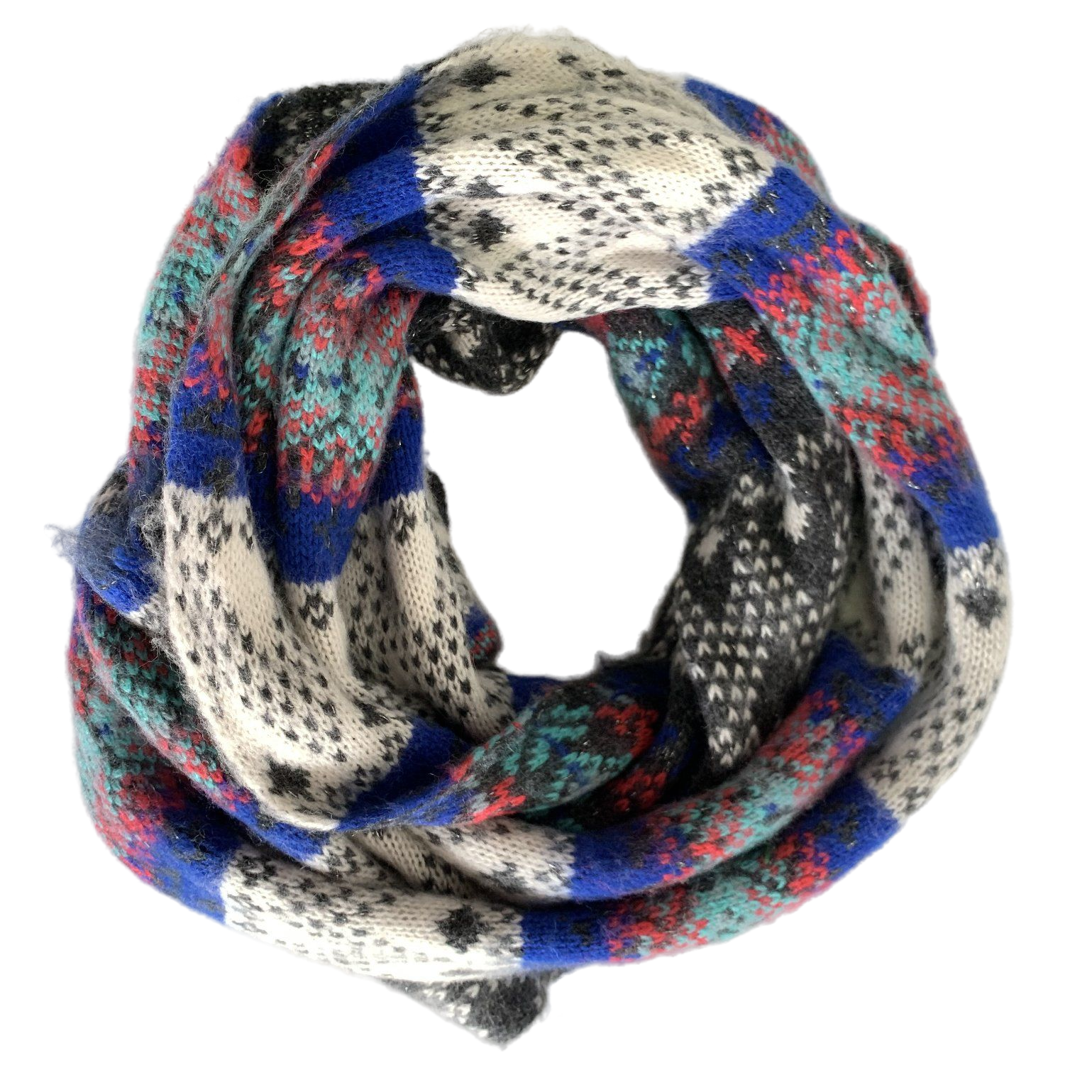 Nordic Snowflake Pattern Winter Loop Scarf