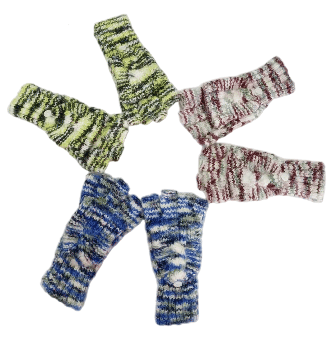 Multicolor Knitted Convertible Gloves