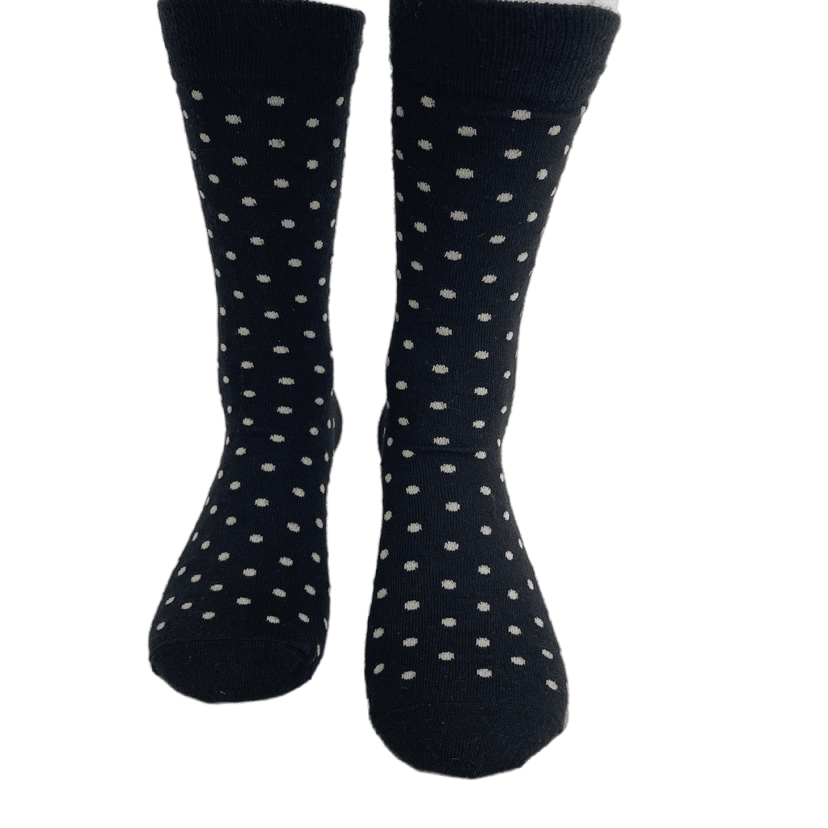 Black White Polka Dot Crew Socks