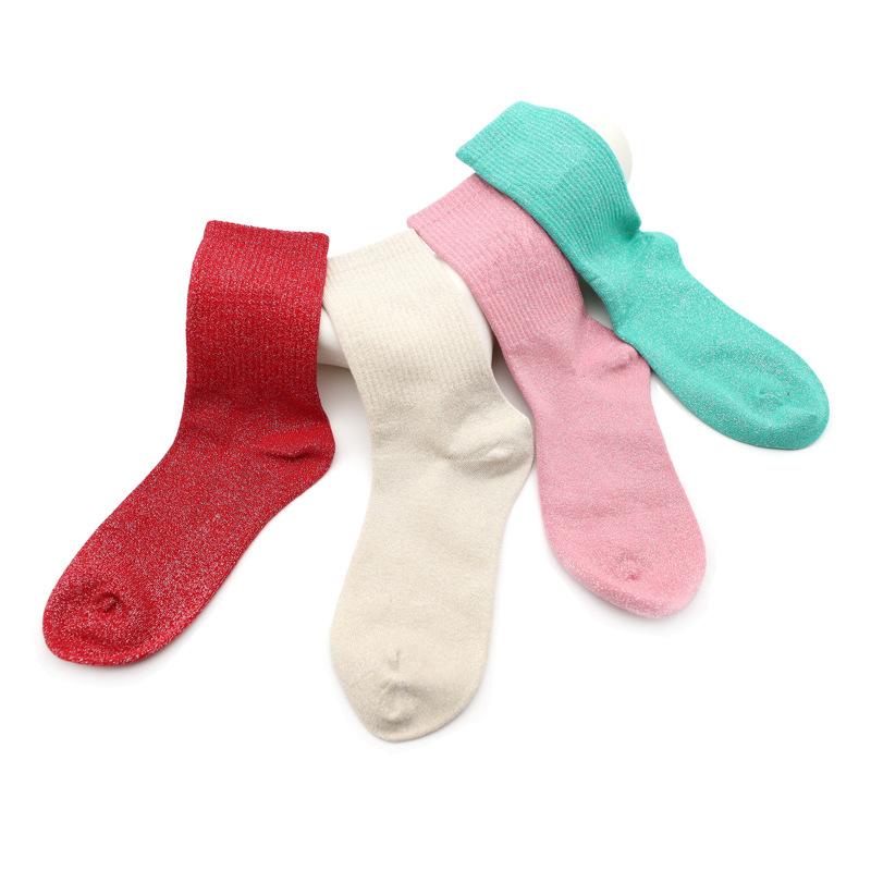 Women's Sparkly Glitter Crew Socks