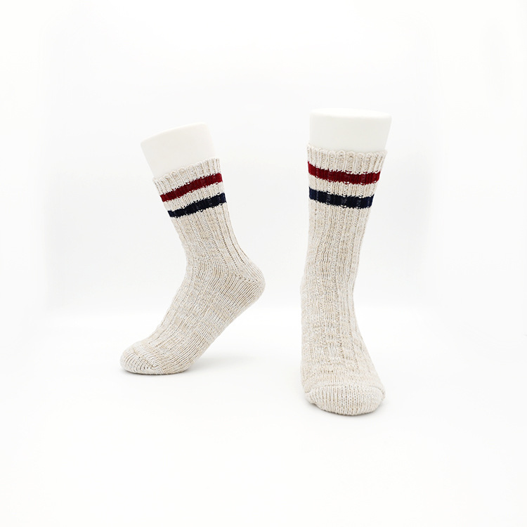 Vintage Striped Crew Socks for Men Women