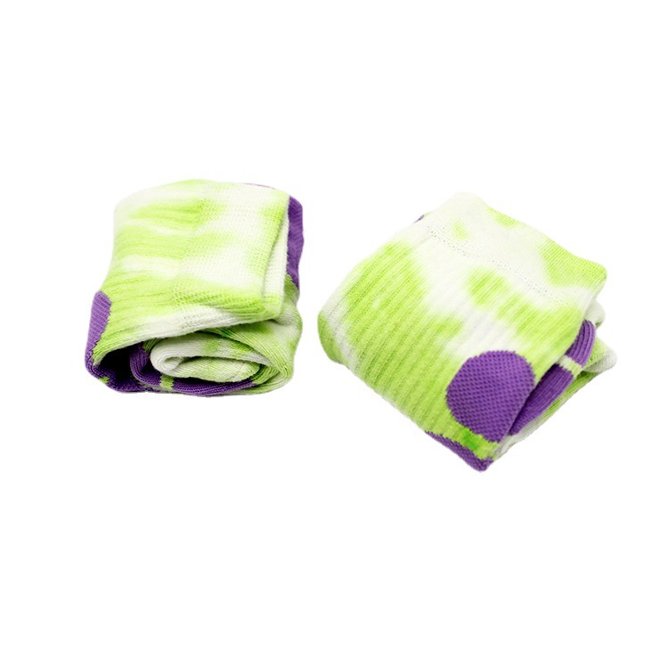 Tie Dye Flower Crew Socks