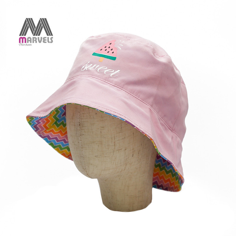 Kids Watermelon Print Reversible Bucket Hat