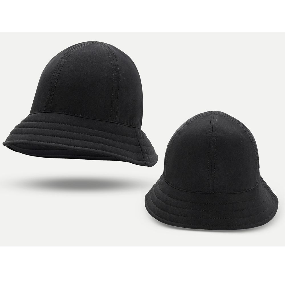 Black Cloche Bucket Hat
